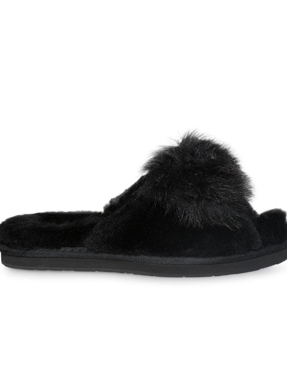 UGG Mirabelle Black Shearling Sheepskin Bow Slippers Women’s Size 8